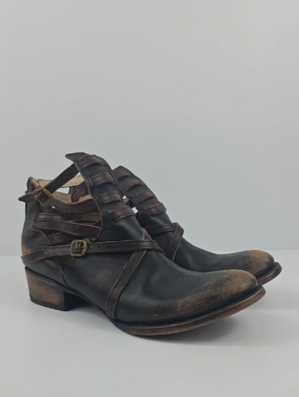 Freebird By‎ Steven Stair Distressed Leather Women's Ankle Boots Size 10